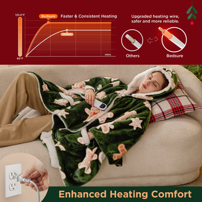 GentleSoft® Heated Sherpa Fleece Blanket Hoodie