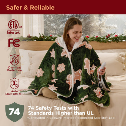 GentleSoft® Heated Sherpa Fleece Blanket Hoodie