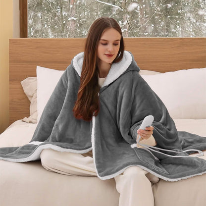 GentleSoft® Heated Sherpa Fleece Blanket Hoodie