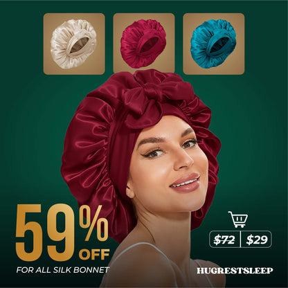 Hugrest Luxury Silk Bonnet – 100% Pure Mulberry Silk