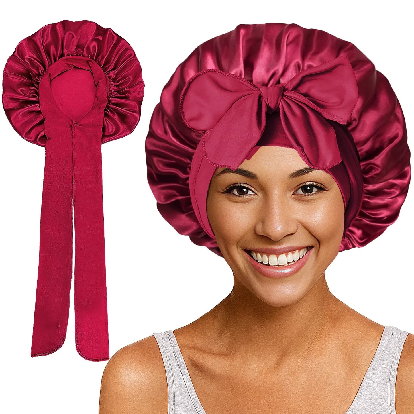 Hugrest Luxury Silk Bonnet – 100% Pure Mulberry Silk
